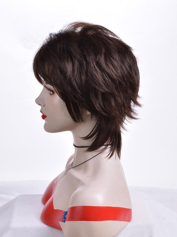 Fashionable Layered Cut Straight Wigs for Women, Natural Lookinggorgeous Fluffy Wigs with Air Bangs, Synthetic Full Machine Wigs for Party Photography, Daily Use