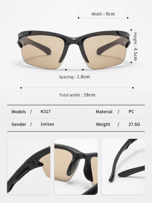 Colorblock Sporty Sunglasses for Everyday Use for Spring, Summer Outfits, 1 Pair Fashion Outdoor Sunglasses for Cycling Fishing Running, Sports Eyewear for Men & Women