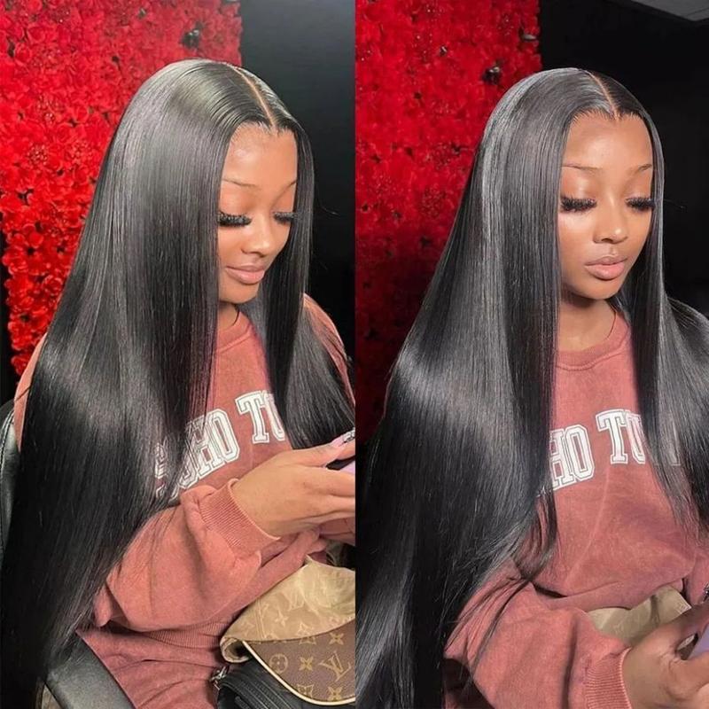 Bling Hair Fashion 9x6 Ready Go Glueless Real Human Hair Wigs 14-34inch Brazilian Straight HD Transparent 6x4 Lace Closure Wig Easy To Go No Glue Need Natural Color