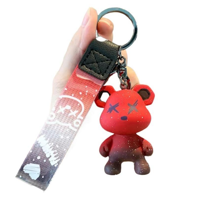 Cute Bear Design Car Keychain, Gradient Color Car Key Holder, Bag Pendant, Car Key Chain for Women & Men, Keychain Pendant for Car Key