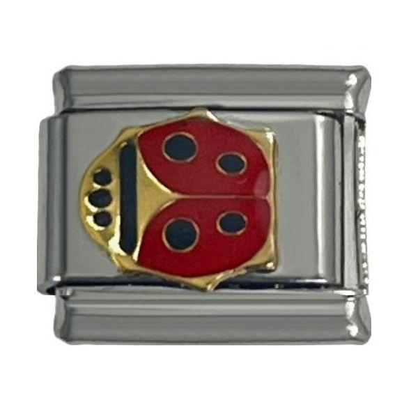 Italian Charm Link Ladybug Red & Black 9mm