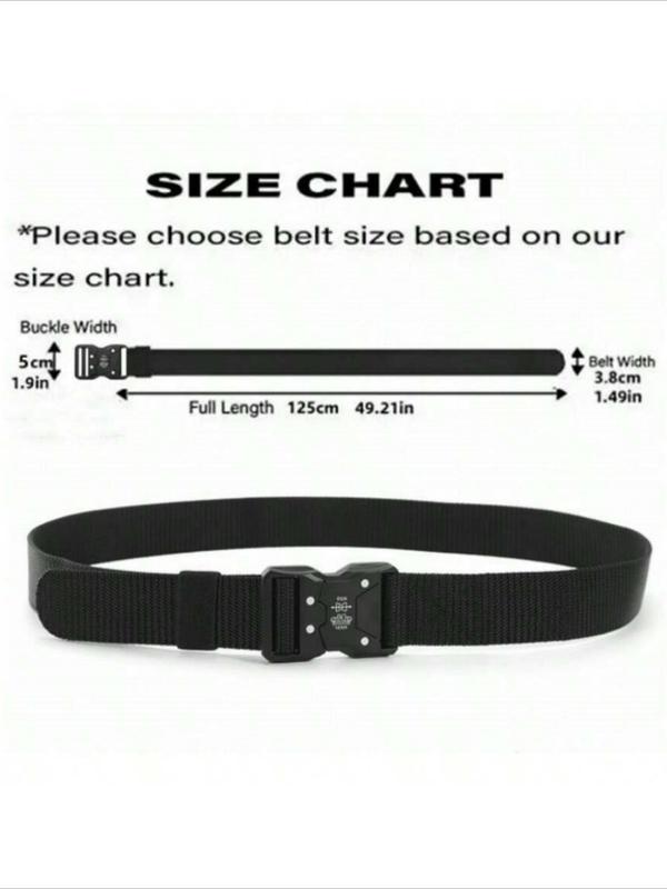 Men's Solid Color Nylon Belt, Casual Adjustable Waistband for Jeans Trousers, Fashion Belt for Party, Daily Clothing Decor, Trendy All-match & Exquisite Belt for Gift