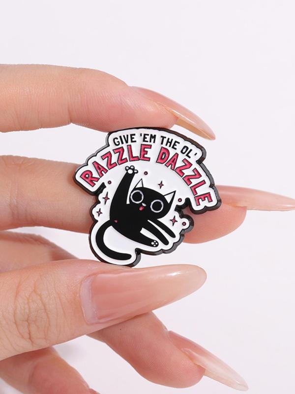 Cartoon Cute Dancing Cat Design Brooch, Fashion Alloy Badge for Daily Clothing Decor, Enamel Pin Suitable for Backpacks, Jeans, Scarves, Hats Decoration