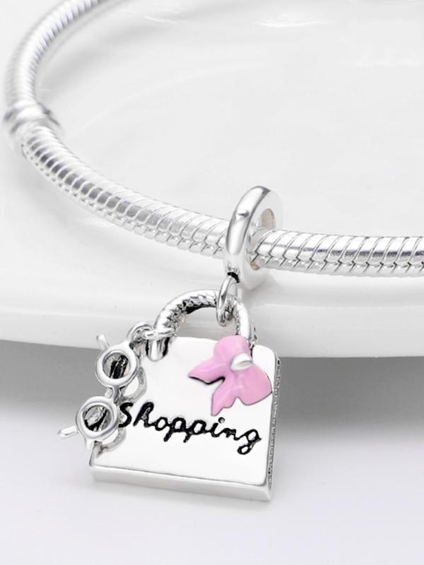 Cute Shopping Bag Design Pendant,  Novelty Charms for Women & Girls, Fashion Jewelry Charm for Bracelet & Necklace DIY Decor