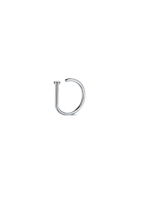 Stainless Steel D-shaped Nose Ring, Geometric Design Nose Ring, Fashionable Body Jewelry for Women & Men