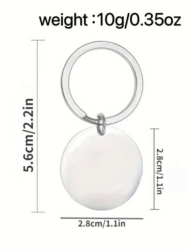 Casual Trendy Letters Print Keychain with Round Shaped Design, Elegant Keychain for Daily Decoration, Party, Trendy All-match & Exquisite Keychain for Birthday Gift