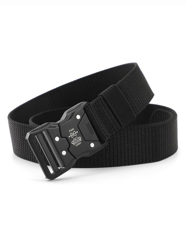 Men's Solid Color Nylon Belt, Casual Adjustable Waistband for Jeans Trousers, Fashion Belt for Party, Daily Clothing Decor, Trendy All-match & Exquisite Belt for Gift