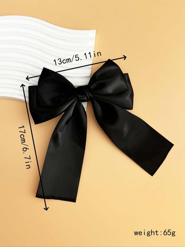 Solid Color Bow Decor Hair Clip, Fashionable Hair Accessories for Women & Girls, Minimalist Headwear Suitable for Thick Hair