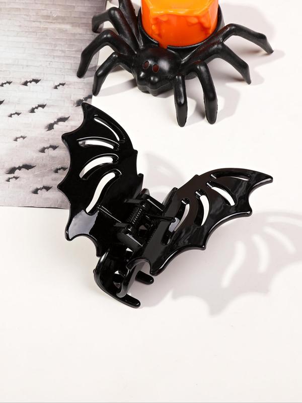 Bat Design Solid Color Hair Claws, 2024 New Style Cute Hair Accessories for Women & Girls, Halloween Themed Creative Headwear Suitable for Thick Hair