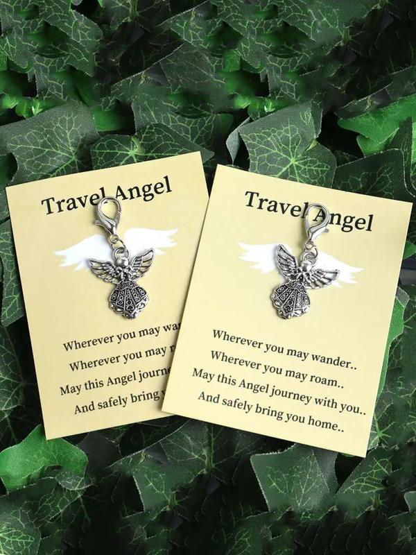 Travel Angel Wing Design Keychain, Fashionable Keychain for Women & Men, Trendy All-match & Exquisite Keychain for Birthday Gift