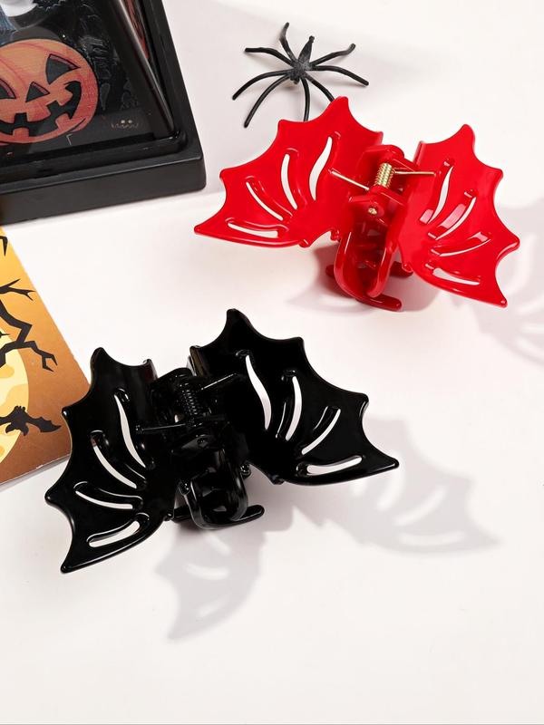 Bat Design Solid Color Hair Claws, 2024 New Style Cute Hair Accessories for Women & Girls, Halloween Themed Creative Headwear Suitable for Thick Hair