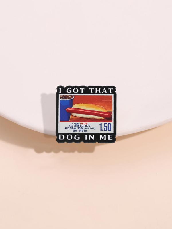 Letters & Hot Dog Print Brooch, Cute Brooch, Fashion Accessories for Women & Men, Enamel Pin Suitable for Backpacks, Jeans, Scarves, Hats Decoration