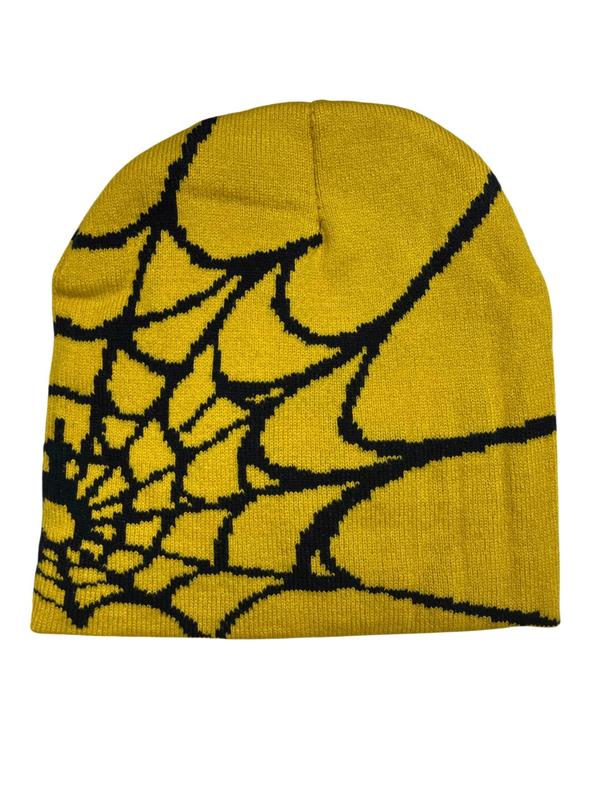 Spider Web Pattern Beanie Hat, Casual Street Style Beanie Hat, Fashionable Beanie Hat for Men & Women for All Season