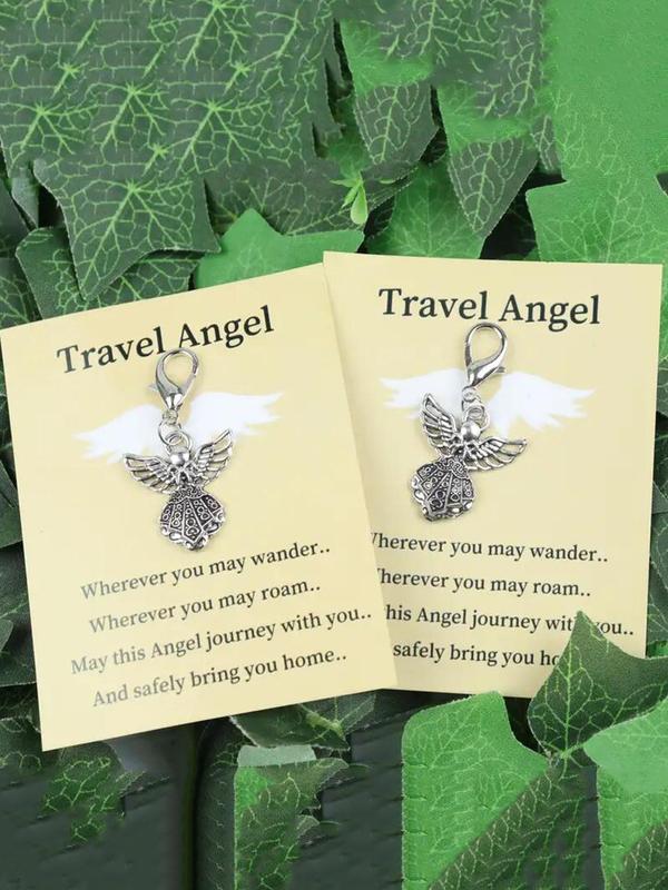 Travel Angel Wing Design Keychain, Fashionable Keychain for Women & Men, Trendy All-match & Exquisite Keychain for Birthday Gift