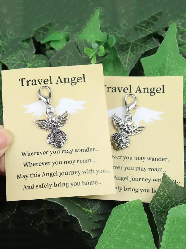 Travel Angel Wing Design Keychain, Fashionable Keychain for Women & Men, Trendy All-match & Exquisite Keychain for Birthday Gift