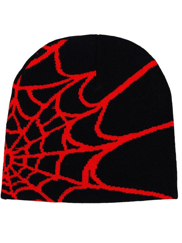 Spider Web Pattern Beanie Hat, Casual Street Style Beanie Hat, Fashionable Beanie Hat for Men & Women for All Season