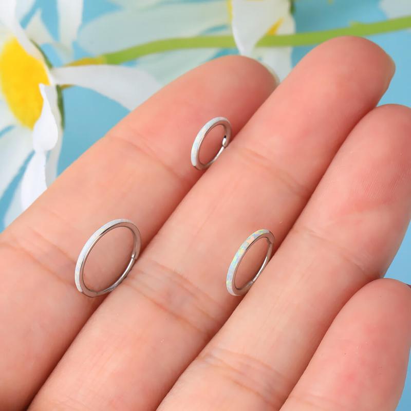 20G Opal Nose Hoop Ring Helix Earring Female Casual Christmas Gift