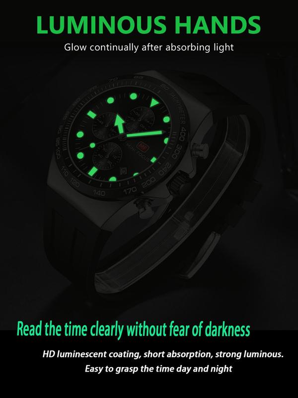 Men's Business Fashion   Luminous & Waterproof Round Dial Analog Quartz Watch, with Box, Fashion Watch for Party, Daily Decor, Trendy All-match & Exquisite Watch for Birthday Gift