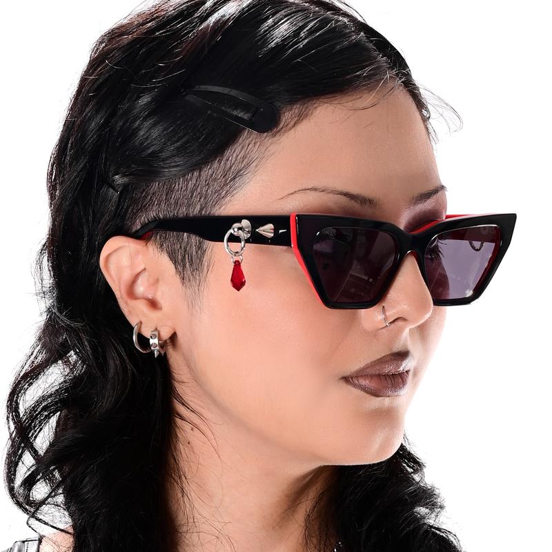 Helena Pierced Bloody Teardrop Signature Sunglasses