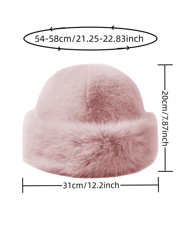 Women's Solid Color Thickened Plush Bucket Hat, Casual Warm Fisherman Hat for Fall & Winter, Fashion Accessories for Women & Girls