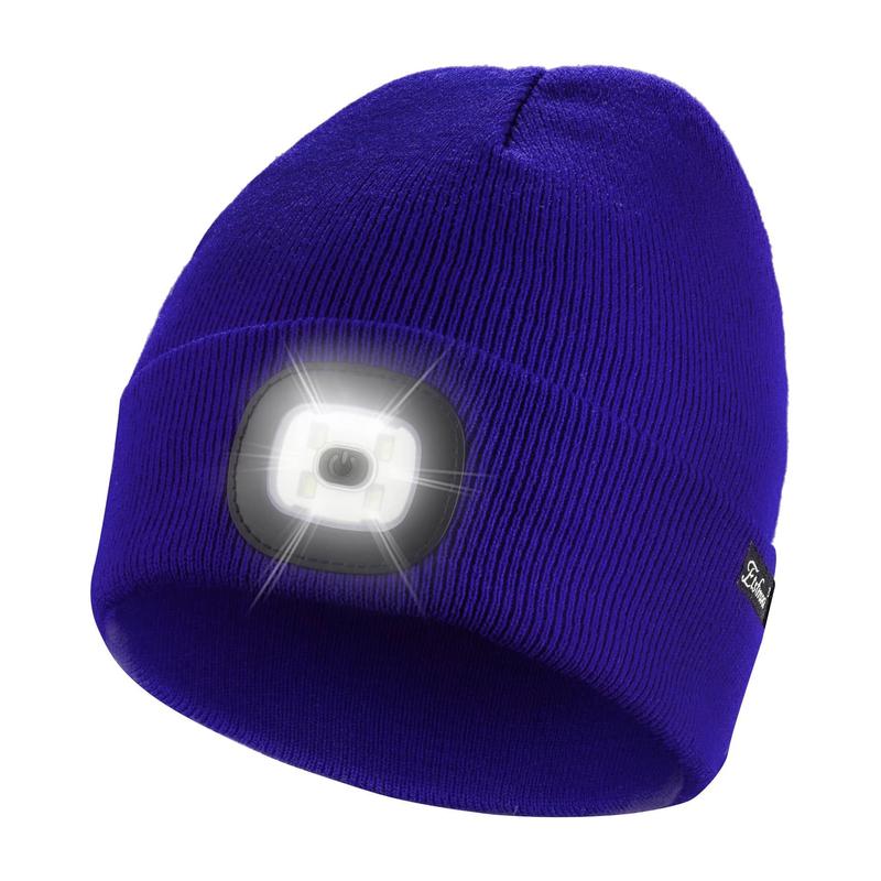 ONLYSHE Beanie with LED Headlight,USB Rechargeable Knit warm winter Hat balaclava Hat for sport,outdoor,Unisex Christmas Birthday Gift