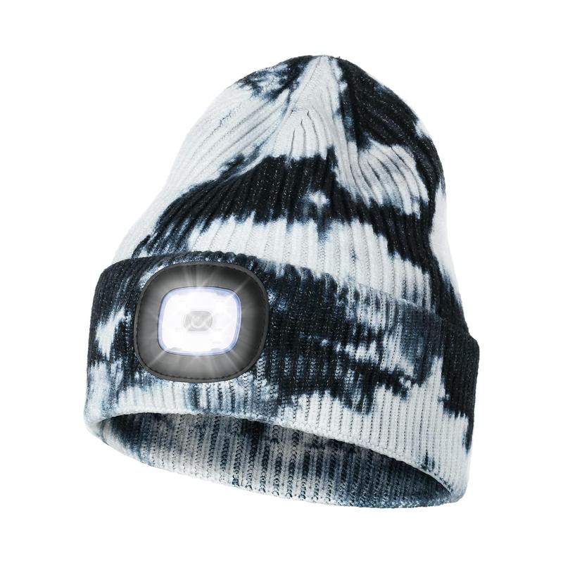 ONLYSHE Beanie with LED Headlight,USB Rechargeable Knit warm winter Hat balaclava Hat for sport,outdoor,Unisex Christmas Birthday Gift