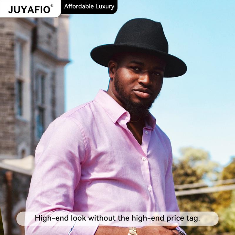 JUYAFIO Wide Brim Fedora Hats for Women Men Classic Dress Hat Felt Panama Hat