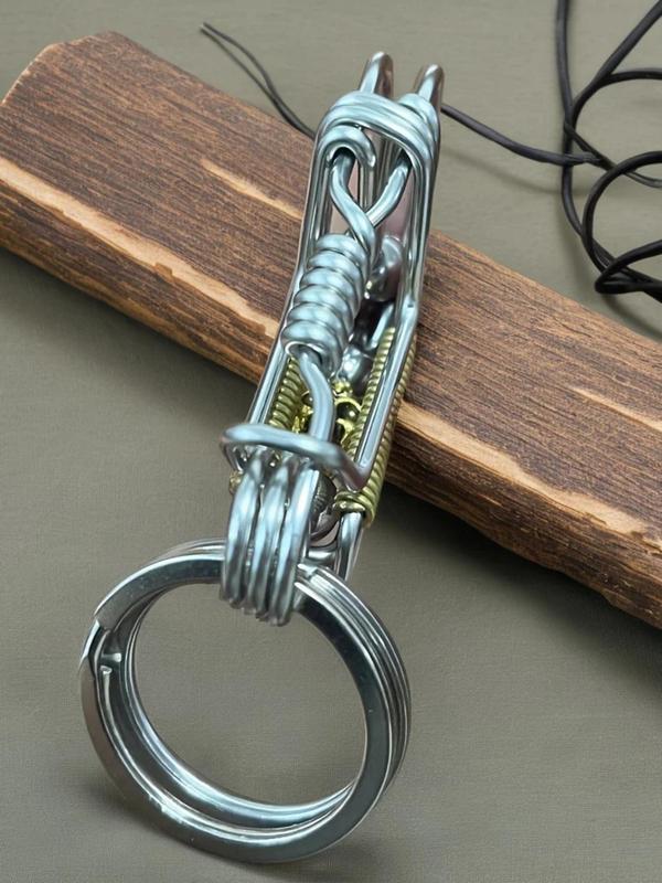 Punk Style Skull Head Design Keychain, Stainless Steel Keychain for Men & Women, Fashion Accessories for Daily Use, Trendy All-match & Exquisite Keychain for Birthday Gift