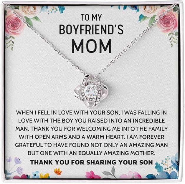 To My Boyfriends Mom Necklace, Mothers Day Gifts For Boyfriends Mom From Girlfriend, Personalized Gifts For Mother In Law, Mother's Day Necklace, Best Birthday Present To My Boyfriend Mom Christmas