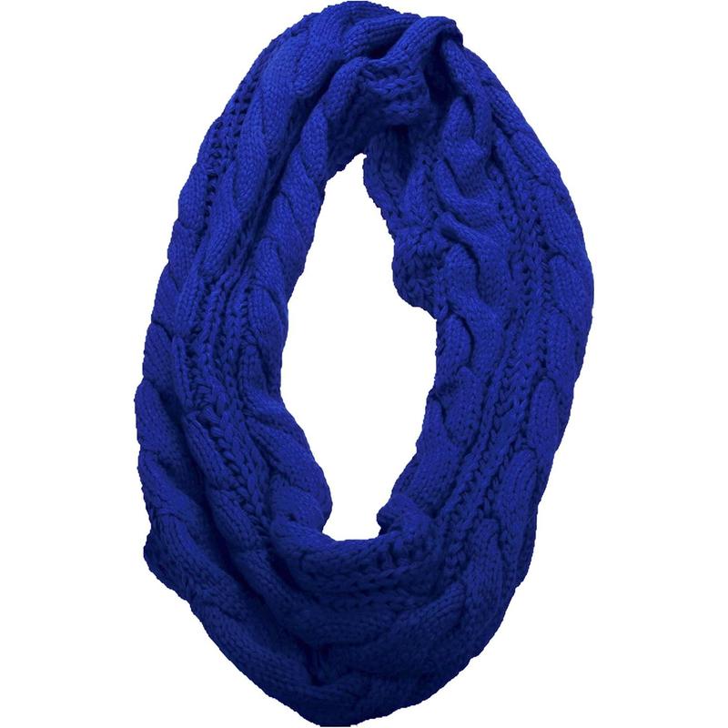 Womens Thick Ribbed Knit Winter Infinity Circle Loop Scarf