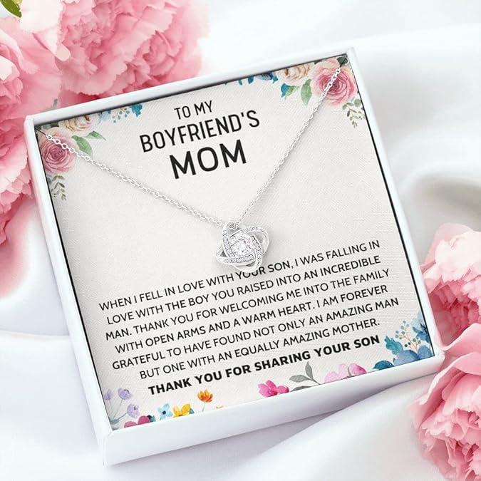 To My Boyfriends Mom Necklace, Mothers Day Gifts For Boyfriends Mom From Girlfriend, Personalized Gifts For Mother In Law, Mother's Day Necklace, Best Birthday Present To My Boyfriend Mom Christmas