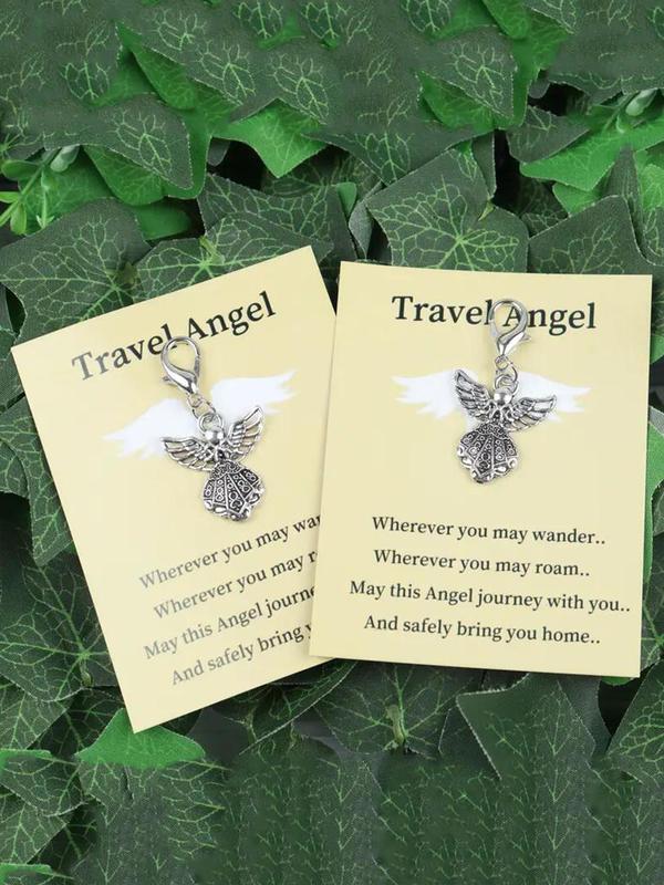 Travel Angel Wing Design Keychain, Fashionable Keychain for Women & Men, Trendy All-match & Exquisite Keychain for Birthday Gift