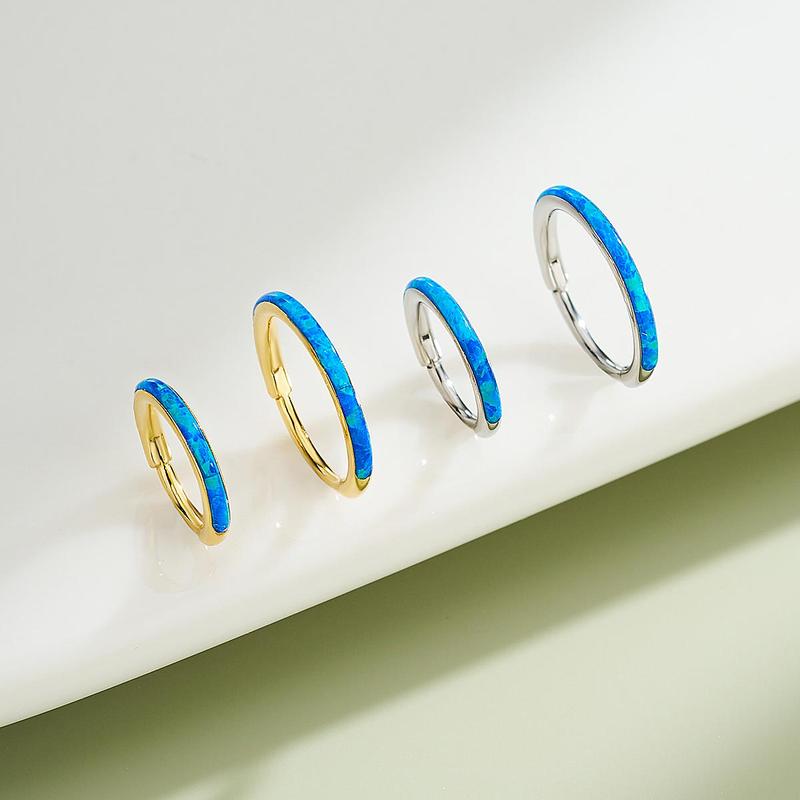 20G Opal Nose Hoop Ring Helix Earring Female Casual Christmas Gift