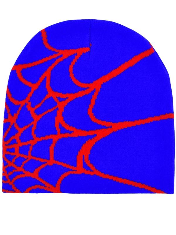 Spider Web Pattern Beanie Hat, Casual Street Style Beanie Hat, Fashionable Beanie Hat for Men & Women for All Season