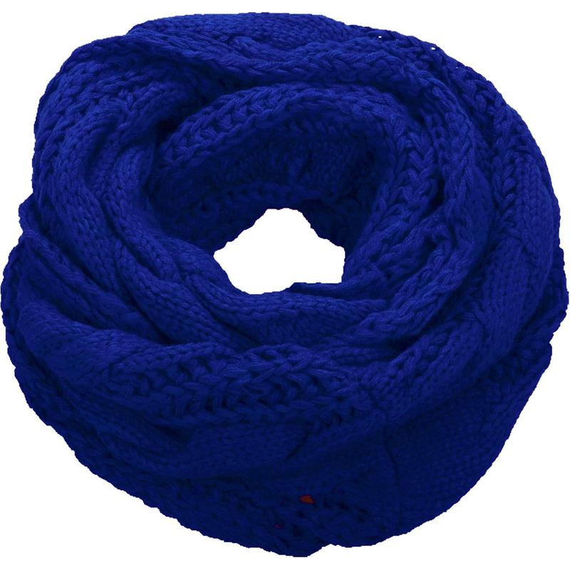 Womens Thick Ribbed Knit Winter Infinity Circle Loop Scarf