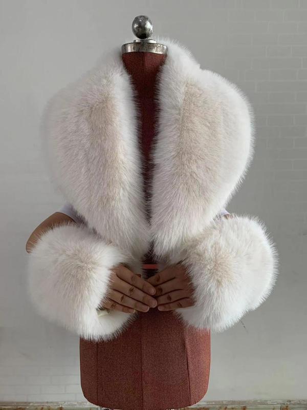 Solid Color Faux Fur Collar (3pcs), Fashionable Warm Coat Collar, Elegant Warm Clothes Accessories for Women & Men