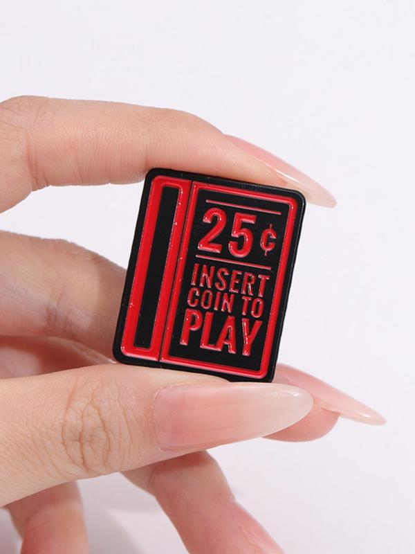 Insert Coin Design Brooch, Enamel Pin Suitable for Backpacks, Jeans, Scarves, Hats Decoration, Trendy All-match & Exquisite Brooch for Birthday Gift