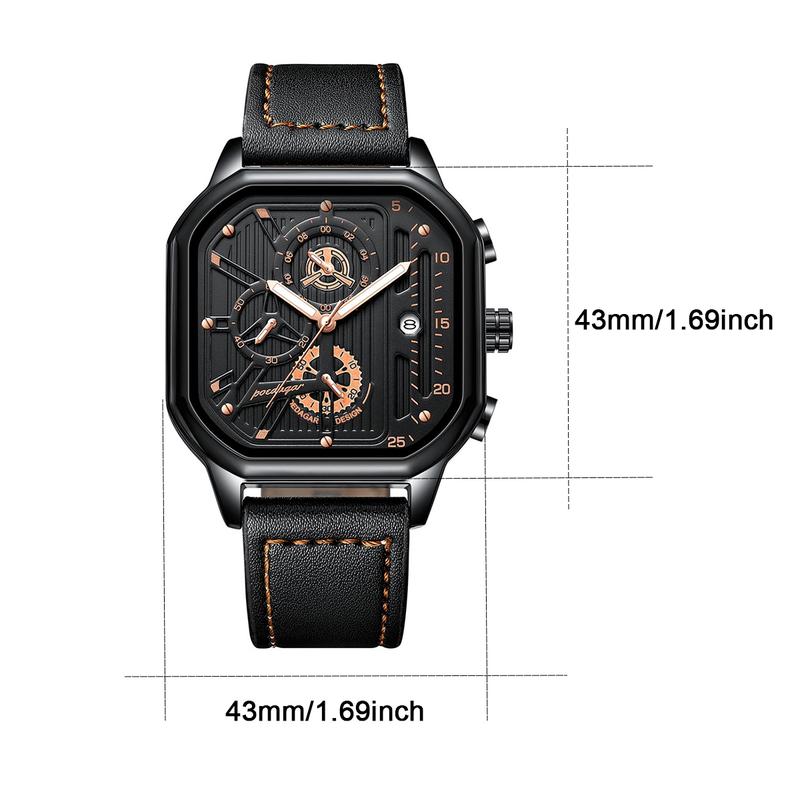 SilverMelody New Three-eye Men's Watch Calendar Luminous Waterproof