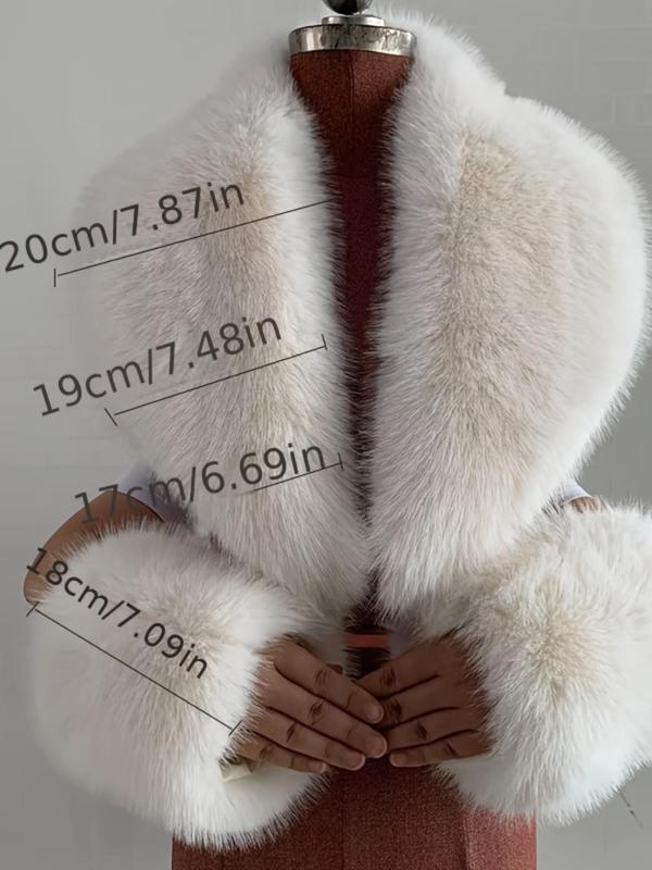 Solid Color Faux Fur Collar (3pcs), Fashionable Warm Coat Collar, Elegant Warm Clothes Accessories for Women & Men