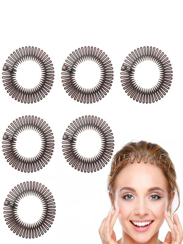 Solid Color Circular Stretch Comb Headbands Set, Hair Styling Set, Hair Styling Tool for Women & Girls, Fashion Hair Accessories for Daily Use