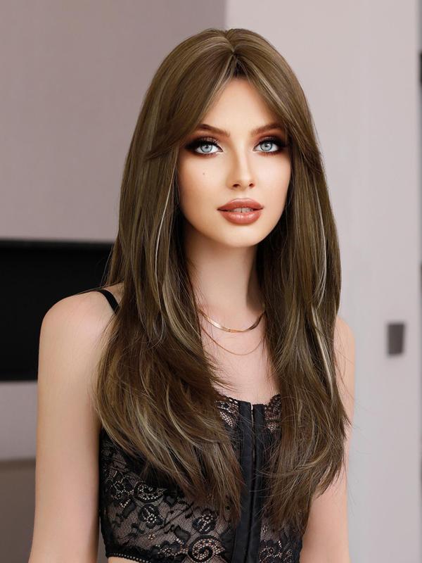 24 Inch Long Straight Synthetic without Bangs, Gorgeous Fluffy Wigs for Women, Natural Looking Synthetic Full Machine Wigs for Party, Daily Use, National Day Offers