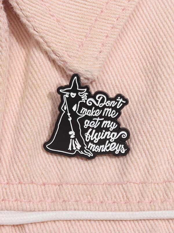 Cute Cartoon Witch Design Brooch, Fashion Accessories for Women & Men, Creative Gift, Suitable for Daily Wear As Halloween Gift