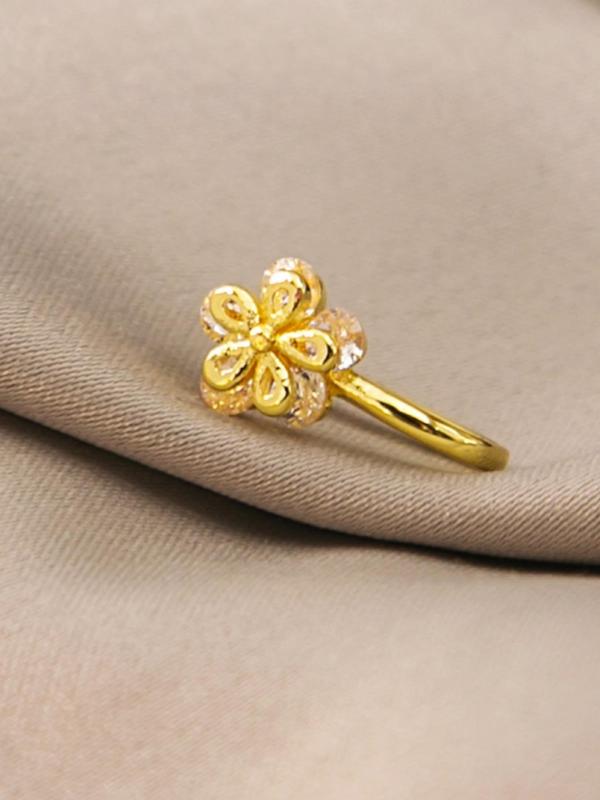 Fashion Flower Design Rhinestone Inlaid Decorative Nose Clip,  Elegant U-shaped Ear Matching Jewelry for Women