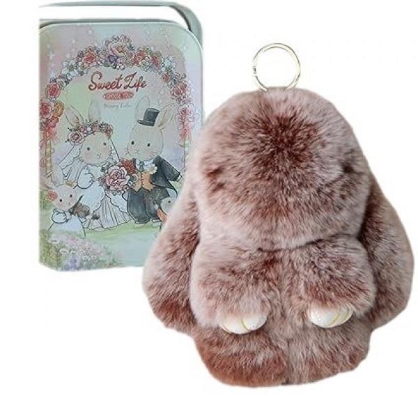 Bunnylulu Keychain with Box, Bunnylulu Keychain with Tin, Bunny Cute Plush Keychain