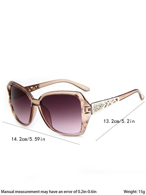 Women's Elegant Simple Style Ombre Lens Sunglasses, 3 Pairs Trendy Casual Square Frame Sunglasses for Everyday Use, Fashion Accessories for Outdoor Activities