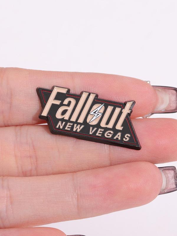 Fallout Letter Design Brooch, 2024 New Style Enamel Pin Suitable for Backpacks, Jeans, Scarves, Hats Decoration, Trendy All-match & Exquisite Brooch for Birthday Gift