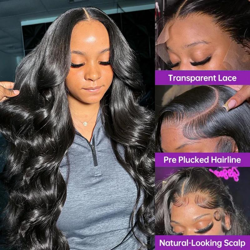 STERLY 13x6 Transparent Lace Body Wave Full Frontal Wigs 180%density