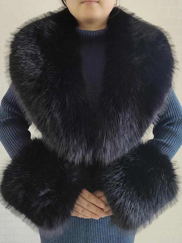 Solid Color Faux Fur Collar (3pcs), Fashionable Warm Coat Collar, Elegant Warm Clothes Accessories for Women & Men