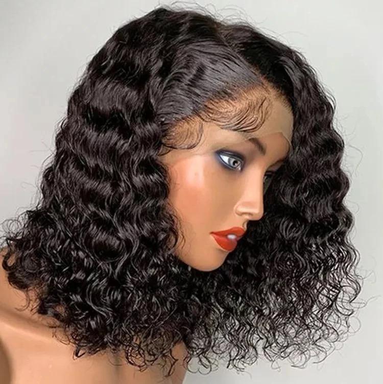 Cheap Deep Curly Wave Short Bob Wig Human Hair Hd Full Lace Front Wig Vendor Raw Indian Virgin Lace Frontal Wig For Black Women