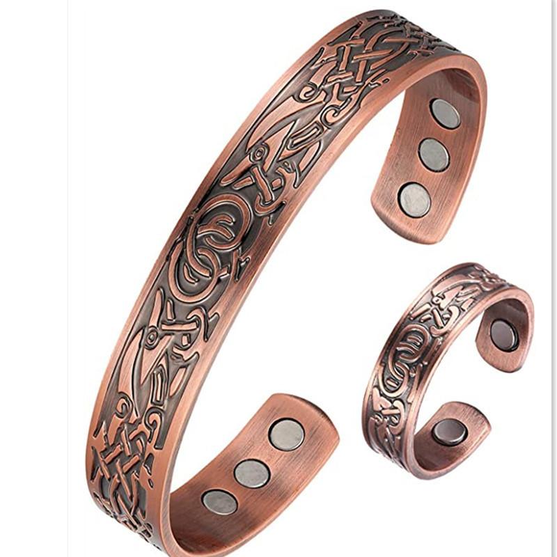 Adjustable Tree of Life Strap Magnetic Magnetic Therapy Copper Bracelet Suitable for Men and Women